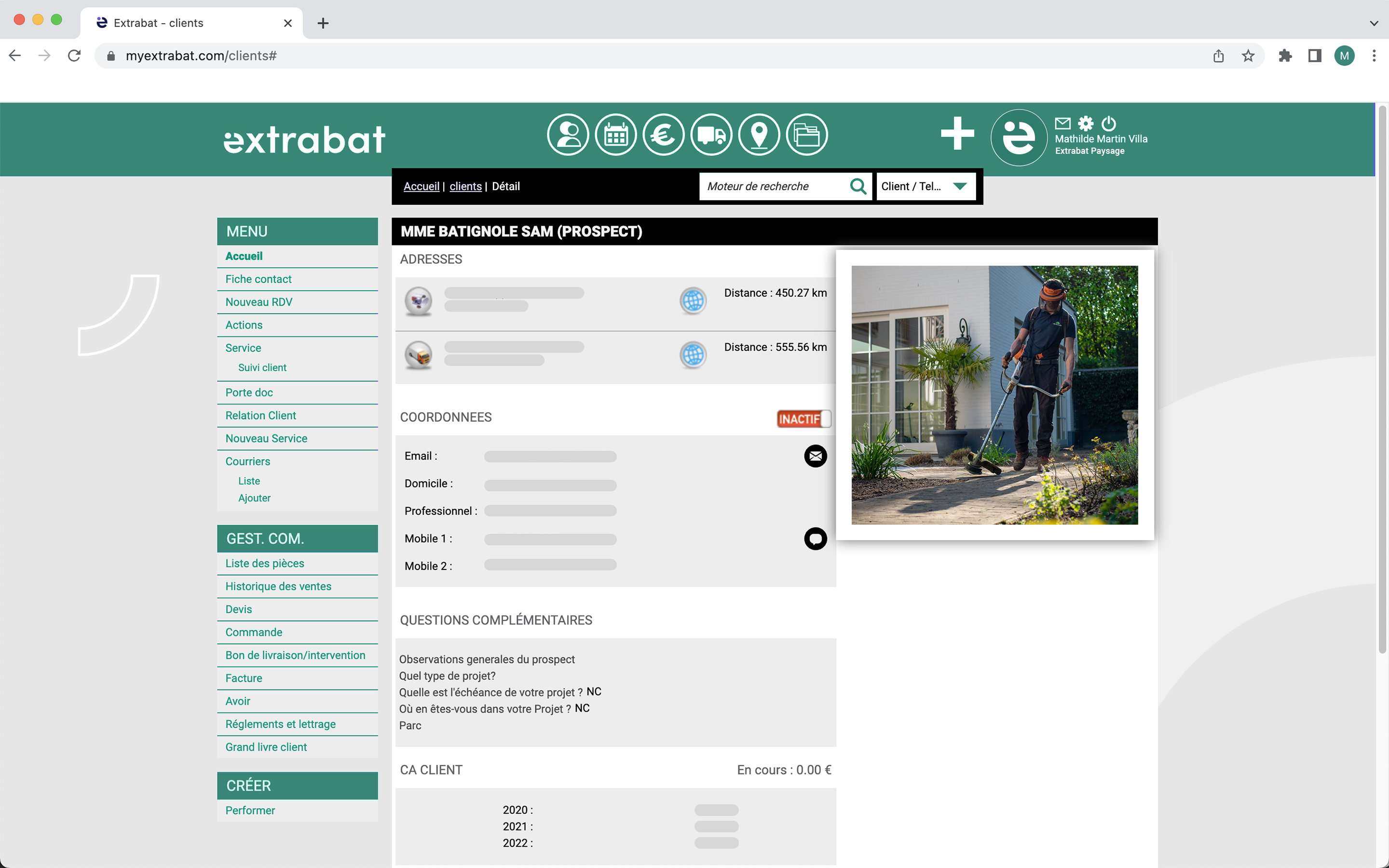 screenshot of Extrabat Paysage